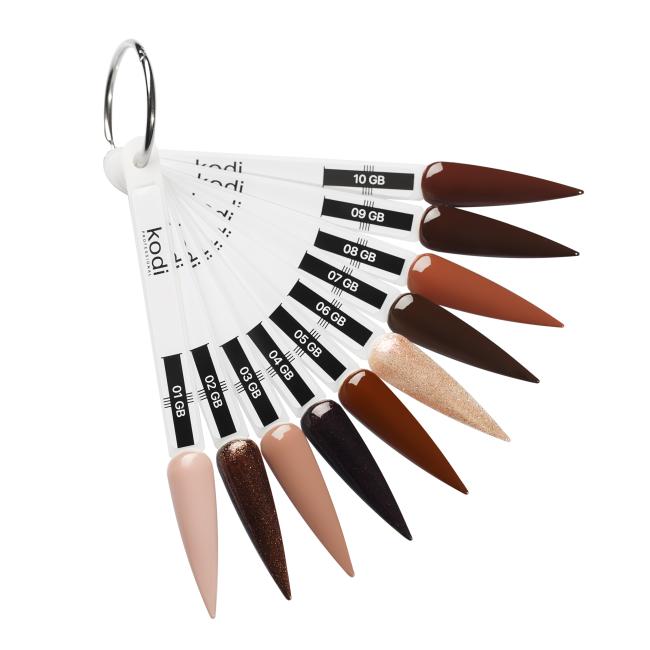 Farbpalette der Gel-Lack-Kollektion Golden Brown (10 Tips)